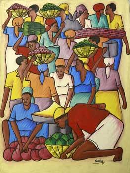 African or Caribbean Women Carrying Fruit.