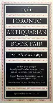 Seller image for 19th Toronto Antiquarian Book Fair. Poster for sale by Wittenborn Art Books