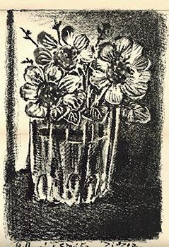 Seller image for Fleurs dans un vase (Fleurs in a Vase). Original lithograph in Batigne, Ren. Une visite  Vallauris. for sale by Wittenborn Art Books