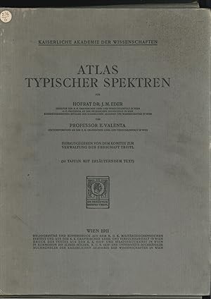 Imagen del vendedor de Atlas typischer Spektren. Hrsg. v. d. Komitee zur Verwaltung der Erbschaft Treitl. a la venta por Antiquariat Burgverlag