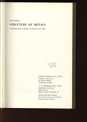 Seller image for Structure of Metalls.Crystallographic Methods, Principles, and Data. for sale by Antiquariat Bookfarm