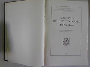 Registro de lexicografía hispánica. Revista di filología española. Anejo, 54.