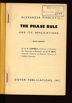 Imagen del vendedor de The Phase Rule and its Applications. a la venta por Antiquariat Bookfarm