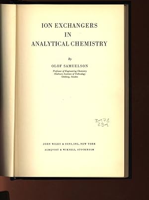 Imagen del vendedor de Ion Exchangers in Analytical Chemistry. a la venta por Antiquariat Bookfarm