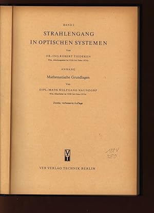 Bild des Verkufers fr Strahlengang In Optischen Systemen. Band I. Anhang. Mathematische Grundlagen. zum Verkauf von Antiquariat Bookfarm