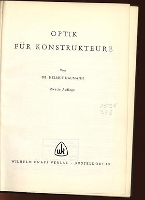 Seller image for Optik fr Konstrukteure. for sale by Antiquariat Bookfarm
