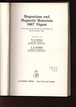 Imagen del vendedor de Magnetism and Magnetic Materials 1967 Digest. A Survey of the Technical Literature of the Preceding Year. a la venta por Antiquariat Bookfarm