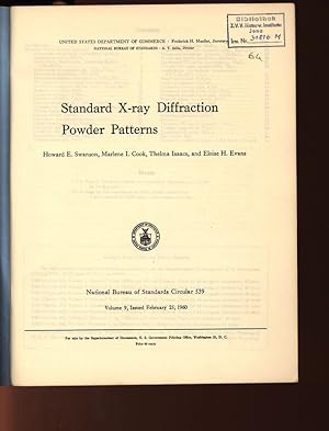 Bild des Verkufers fr Standard X-ray Diffraction Powder Patterns. United States Department of Commerce, National Bureau of Standards Circular 539, Volume 9, Issued February 25, 1960. zum Verkauf von Antiquariat Bookfarm