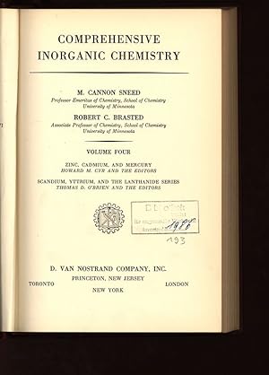 Seller image for Comprehensive Inorganic Chemistry. Volume Four: Zinc, Cadmium, And Mercury, Scandium, Yttrium, And The Lanthanide Series. for sale by Antiquariat Bookfarm