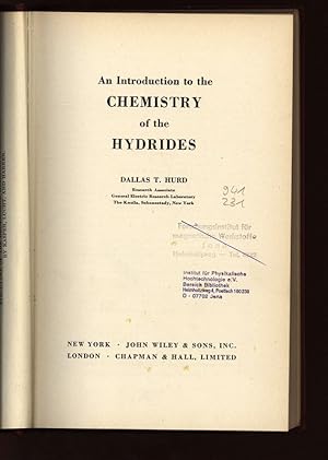 Immagine del venditore per An Introduction to the Chemistry of the Hydrides. venduto da Antiquariat Bookfarm