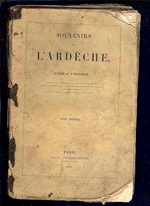 Imagen del vendedor de SOUVENIRS de l' ARDECHE Tome I / 1846 a la venta por LA FRANCE GALANTE