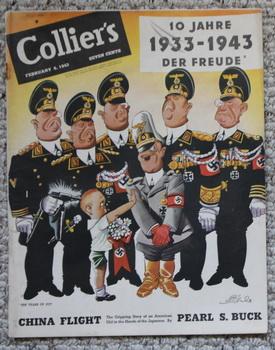 Seller image for COLLIER'S Magazine February 6 1943. - Nazi Holding Gun to Boys Head & Hitler Cover. for sale by Comic World