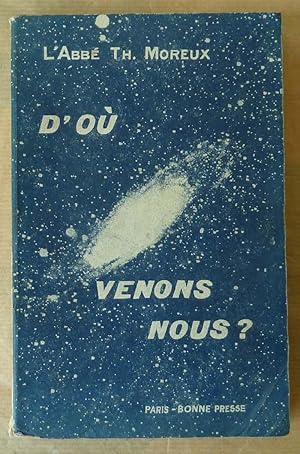 Imagen del vendedor de D'o venons nous? a la venta por librairie sciardet