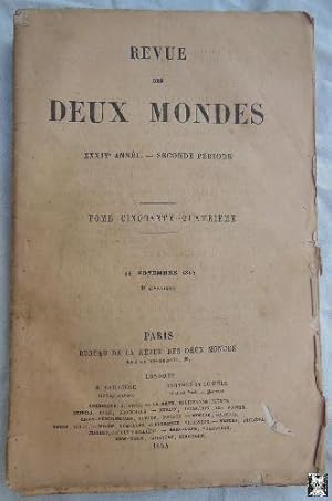 Bild des Verkufers fr REVUE DES DEUX MONDES. Tomo 54, 15 novembre 1864 zum Verkauf von Librera Maestro Gozalbo