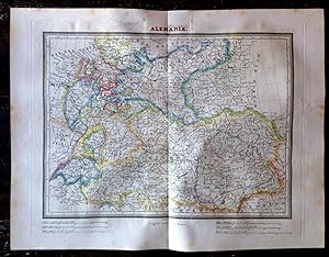 Mapa Calcográfico ALEMANIA Grabado Por Ramón Alabern En 1835.