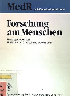 Bild des Verk�ufers f�r Forschung am Menschen; MedR-Schriftenreihe zum Verkauf von books4less (Versandantiquariat Petra Gros GmbH & Co. KG)