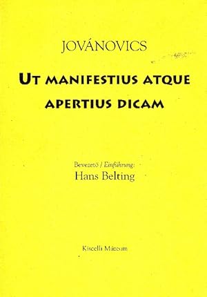 Bild des Verkufers fr Jovanovics Gyorgy. Ut manifestius atque apertius dicam zum Verkauf von Studio Bibliografico Marini