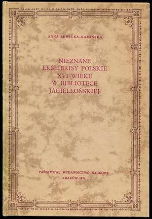 Immagine del venditore per Nieznane ekslibrisy polskie XVI wieku w Bibliotece Jagiellonskiej venduto da POLIART Beata Kalke