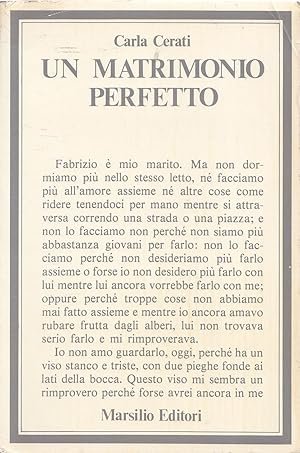 Bild des Verk�ufers f�r Un matrimonio perfetto zum Verkauf von Studio Bibliografico Marini