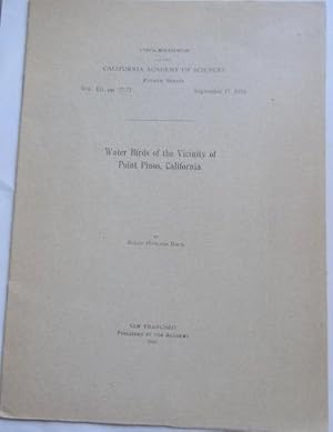 Water Birds of the Vicinity of Point Pinos, California. Proceedings of the California Academy of ...