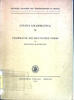 Bild des Verkufers fr Grammatik des deutschen Verbs; Studia Grammatica, Band II; zum Verkauf von books4less (Versandantiquariat Petra Gros GmbH & Co. KG)