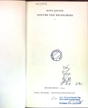 Image du vendeur pour Goethe und Heidelberg; mis en vente par books4less (Versandantiquariat Petra Gros GmbH & Co. KG)