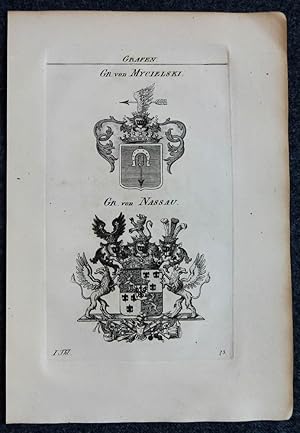 Seller image for Kupferstich von Tyroff. Grafen. Gr. von Mycielski. Gr. von Nassau. for sale by Antiquariat Thomas Rezek