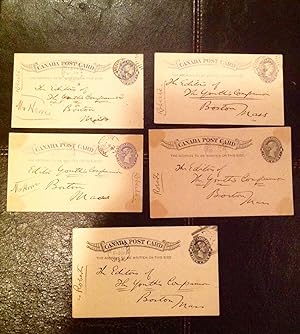 Five Postcards (Signed by Poet, Charles G.D. Roberts)