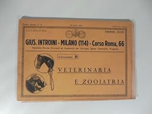 Gius. Introini. Milano. Catalogo B. Strumenti ed apparecchi per veterinaria e zooiatria. 1928