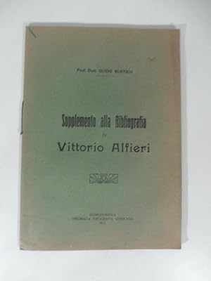 Bild des Verkufers fr Supplemento alla bibliografia di Vittorio Alfieri zum Verkauf von Coenobium Libreria antiquaria