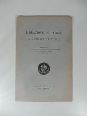 Bild des Verkufers fr L'orazione di Catone a favore della lex oppia. Memoria zum Verkauf von Coenobium Libreria antiquaria