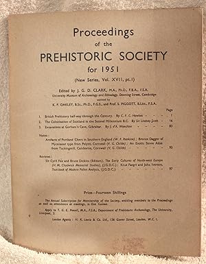 Imagen del vendedor de PROCEEDINGS OF THE PREHISTORIC SOCIETY FOR 1951 a la venta por THE BOOK VAULT