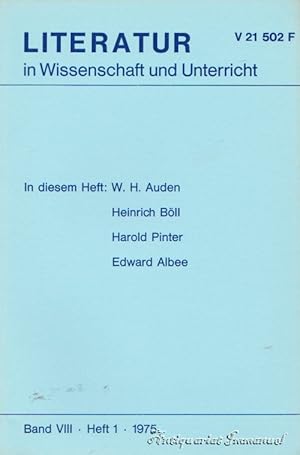 Seller image for Literatur in Wissenschaft und Unterricht. Band VIII. Heft 1. 1975 for sale by Antiquariat Immanuel, Einzelhandel