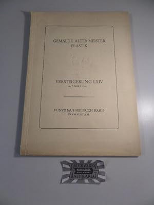 Seller image for Gemlde alter Meister. Versteigerung LXIV. 1941. Kunsthaus Heinrich Hahn. for sale by Druckwaren Antiquariat