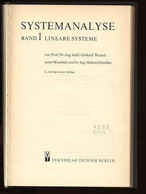 Seller image for Systemanalyse. Band 1, Lineare Systeme. for sale by Antiquariat Bookfarm