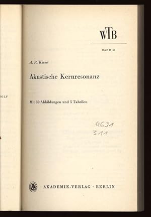 Seller image for Akustische Kernresonanz. WTB Band 51. for sale by Antiquariat Bookfarm