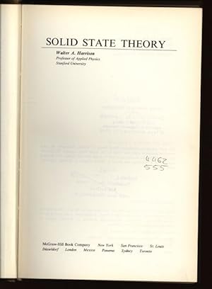 Immagine del venditore per Solid State Theory. venduto da Antiquariat Bookfarm