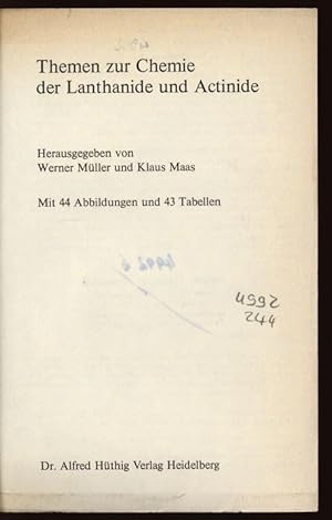 Seller image for Themen zur Chemie der Lanthanide und Actinide. for sale by Antiquariat Bookfarm