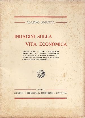 Seller image for Indagini sulla vita economica for sale by Studio Bibliografico Marini