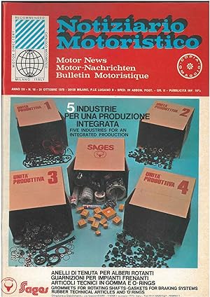 Notiziario motoristico. Anno XII, n. 18, 31 ottobre 1978