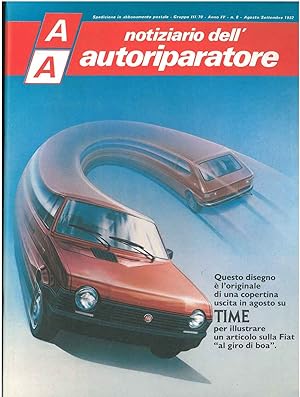 Notiziario dell autoriparatore, anno IV, n° 8 - agosto - settembre 1982, Copertina con disegno or...