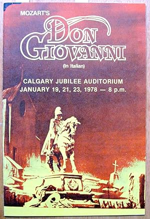 Seller image for Don Giovanni. Program from the Southern Alberta Opera Association Performance of 1978 for sale by Ken Jackson