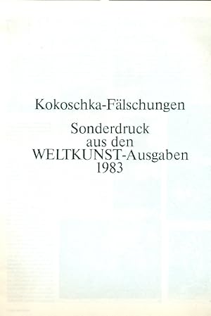 Imagen del vendedor de Kokoschka-Falschungen. Sonderdruck aus den Weltkunst-Ausgaben 1983 a la venta por Studio Bibliografico Marini