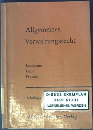 Bild des Verkufers fr Allgemeines Verwaltungsrecht zum Verkauf von books4less (Versandantiquariat Petra Gros GmbH & Co. KG)
