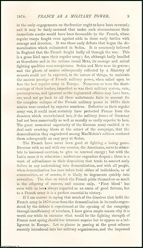 Bild des Verkufers fr France as a Military Power in 1870 and in 1878. An uncommon original article from the Nineteenth Century Magazine, 1878. zum Verkauf von Cosmo Books
