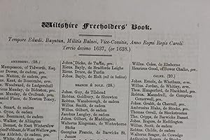 Wiltshire freeholders' book. Tempore Edwdi. Bayntun, Militis Balnei, Vice-Comitis, Anno Regni Reg...
