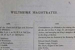Bild des Verkufers fr Wiltshire magistrates [lists for 1483, 1484, 1503, 1642, 1661] zum Verkauf von Stephen Rench