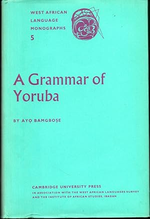 Immagine del venditore per A Grammar of Yoruba venduto da Kenneth Mallory Bookseller ABAA
