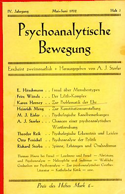 Heft 3. 1932. Die psychoanalytische Bewegung. IV. Jahrgang.