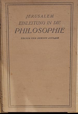 Einleitung in die Philosophie.